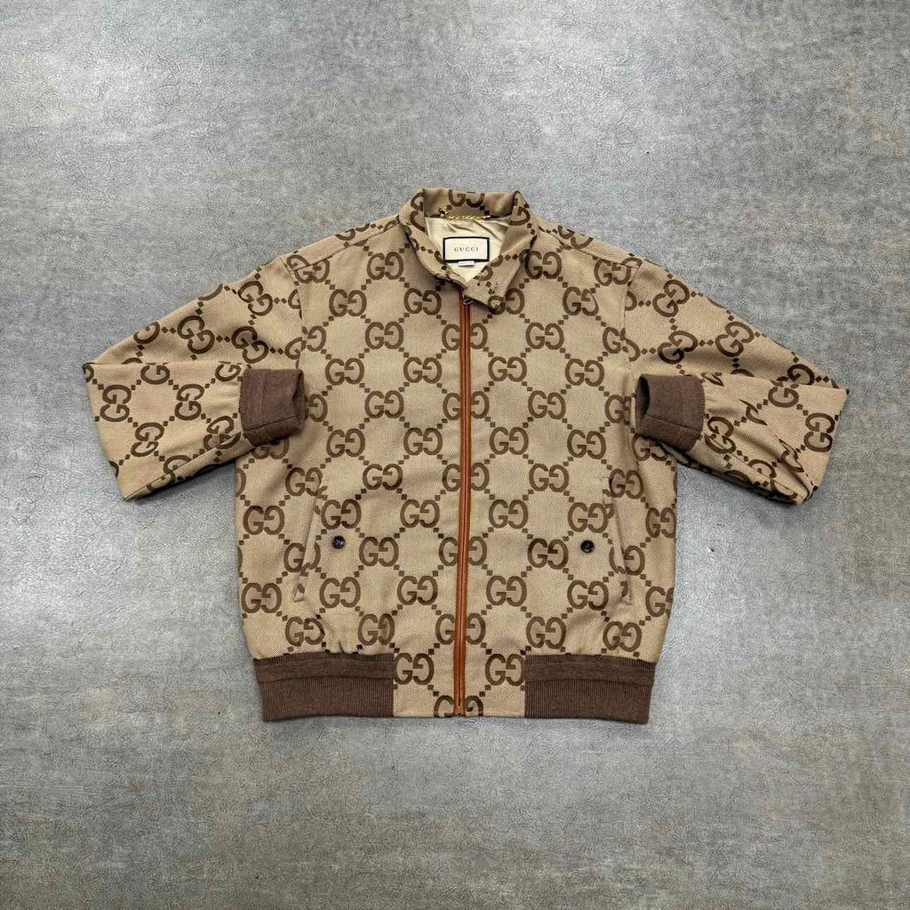 Gucci Jacket "CANVAS BOMBER" Beige New Size 52