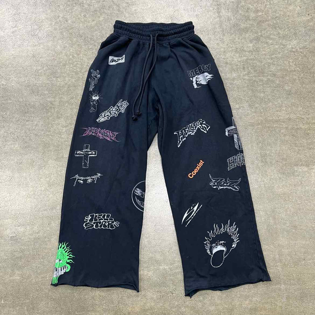 Hellstar Sweatpants "GRAFFITI" Black Used Size L