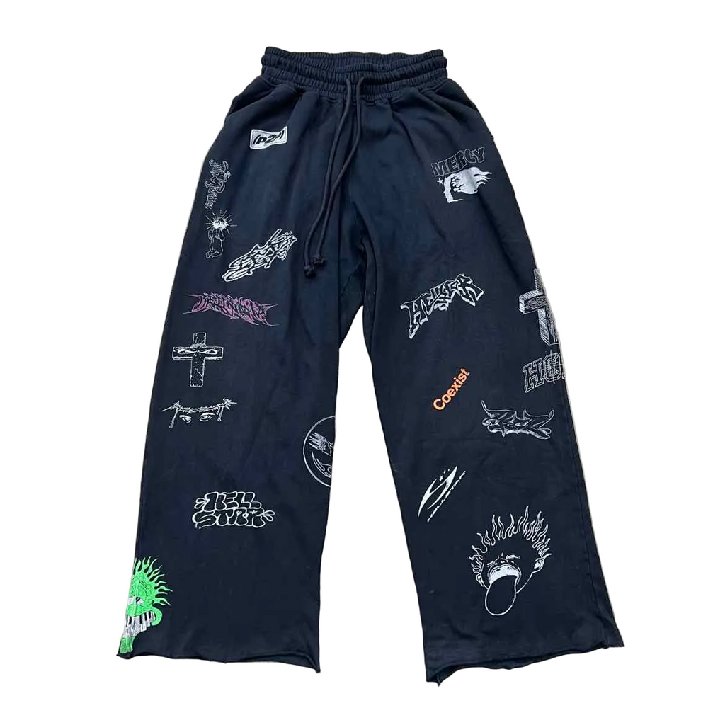 Hellstar Sweatpants "GRAFFITI" Black Used Size L