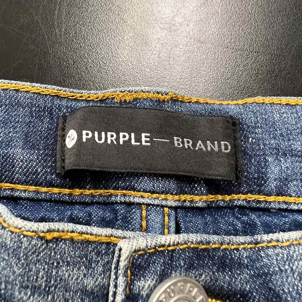 Purple Jeans "PAINT SPLATTER" Blue Used Size 34