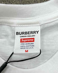 Supreme T-Shirt "BURBERRY BOX LOGO" White New Size M