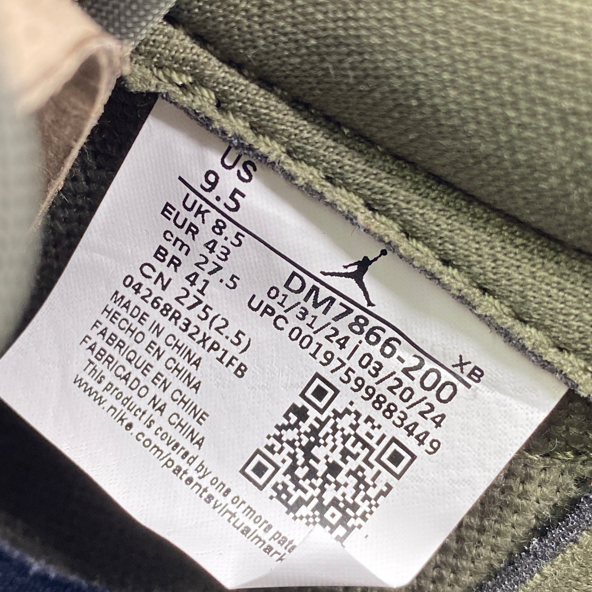 Air Jordan 1 Low OG SP &quot;Travis Scott Medium Olive&quot; 2024 New Size 9.5