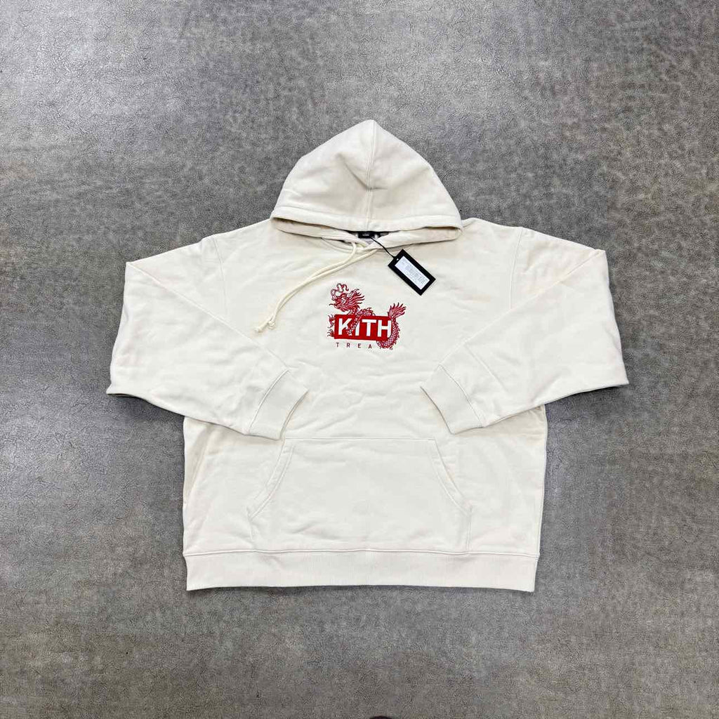 Kith Hoodie "YEAR OF THE DRAGON" Cream New Size 2XL