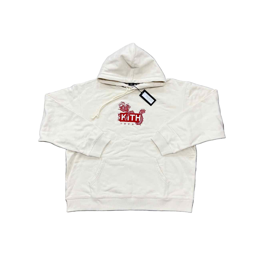 Kith Hoodie "YEAR OF THE DRAGON" Cream New Size 2XL