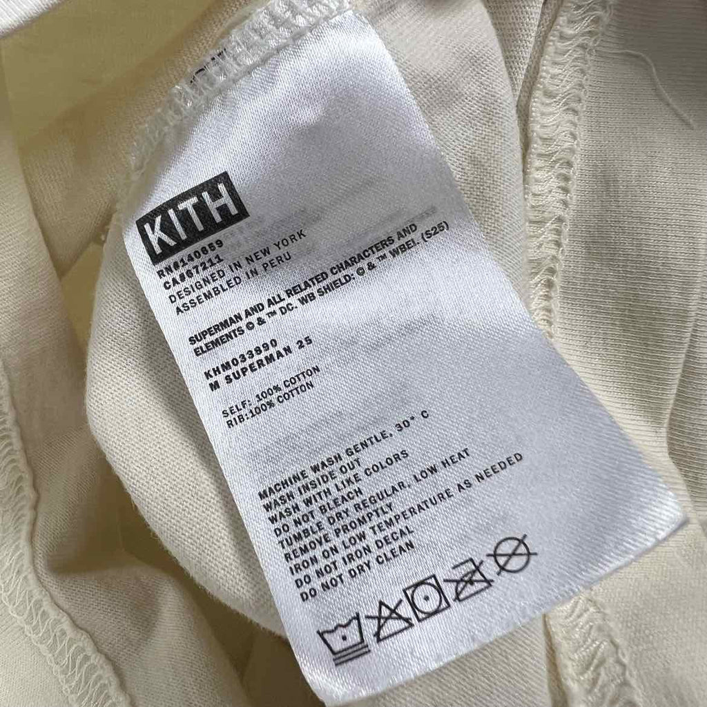 Kith T-Shirt "SUPERMAN NO1" Cream Used Size XL