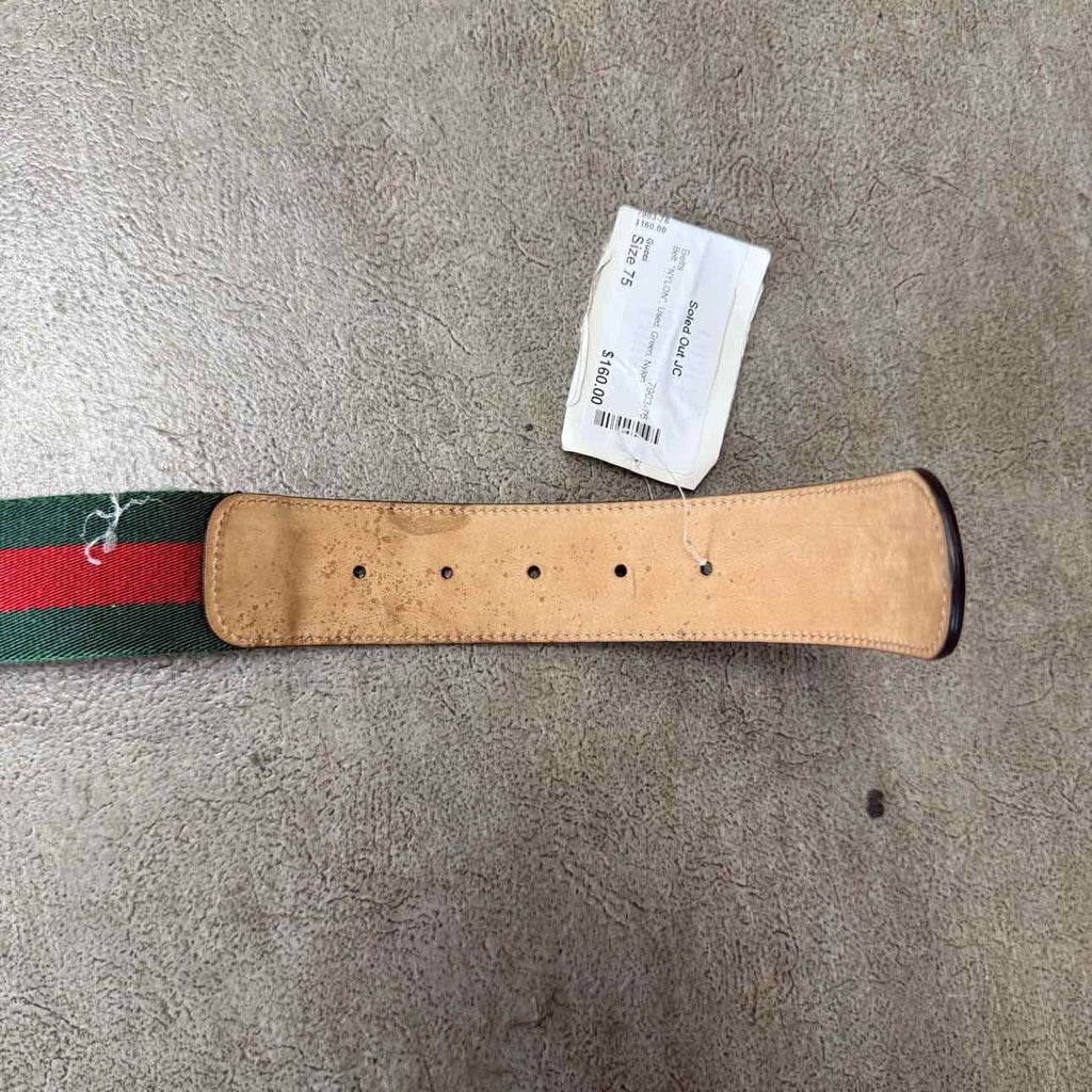 Gucci Belt "NYLON" Used Green Size 75