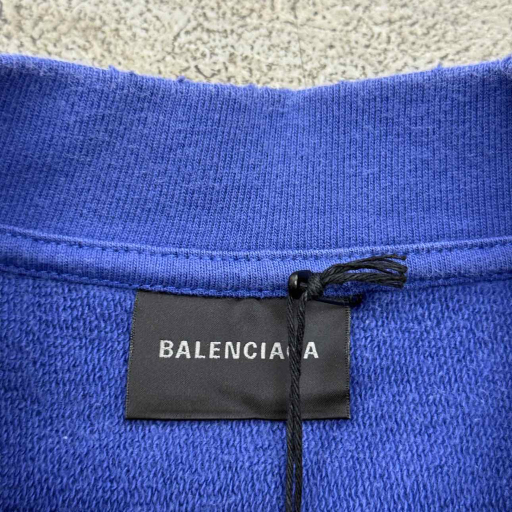 Balenciaga Crewneck Sweater "GRAFFITI COLA" Blue New Size 2
