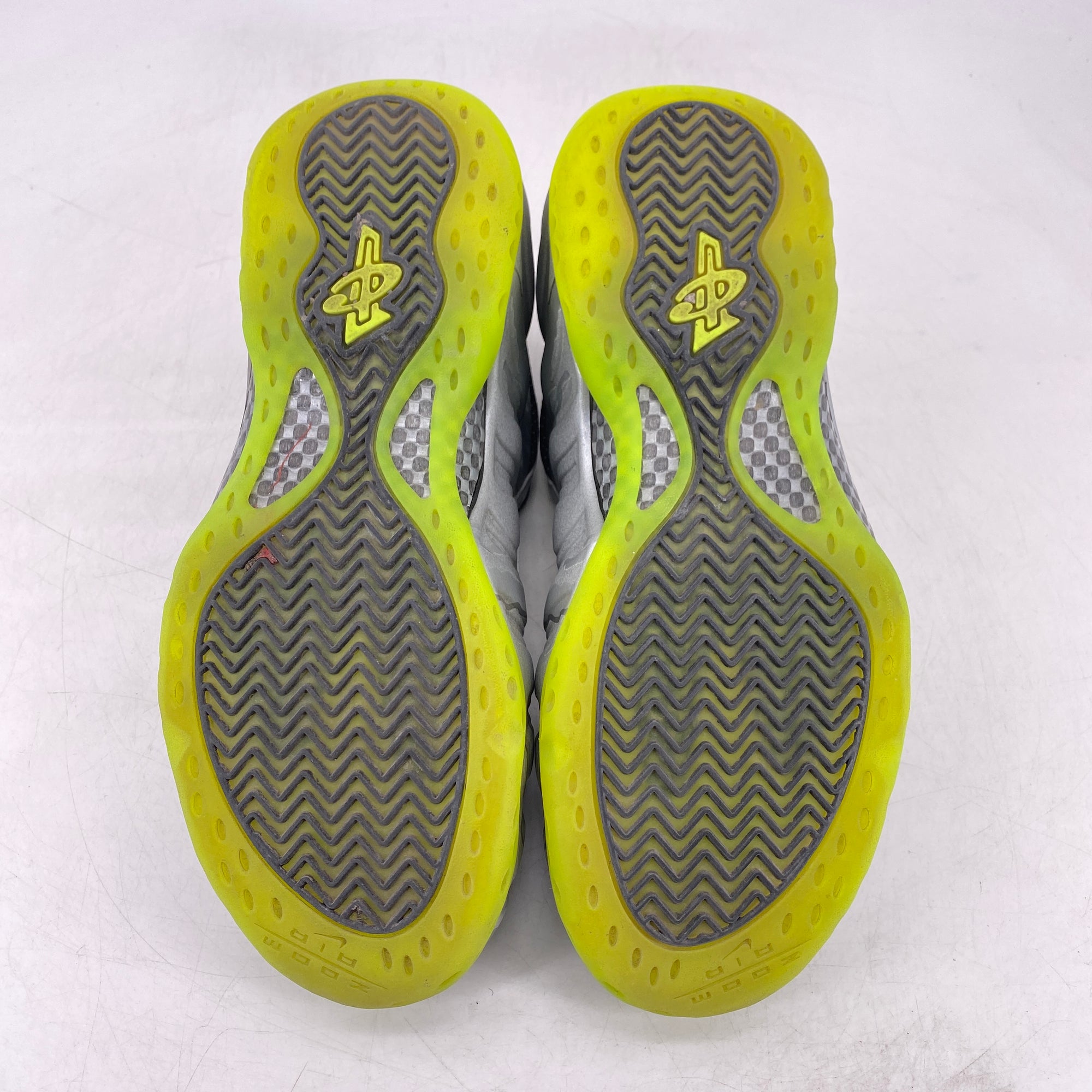 Nike Air Foamposite One &quot;Silver Volt Camo&quot; 2014 Used Size 9.5