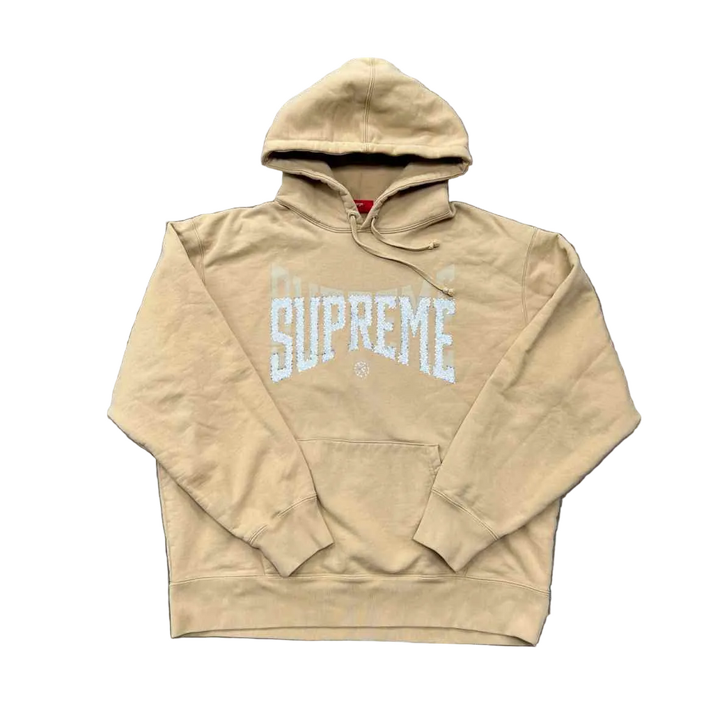 Supreme Hoodie "RHINESTONE SHADOW" Beige Used Size L