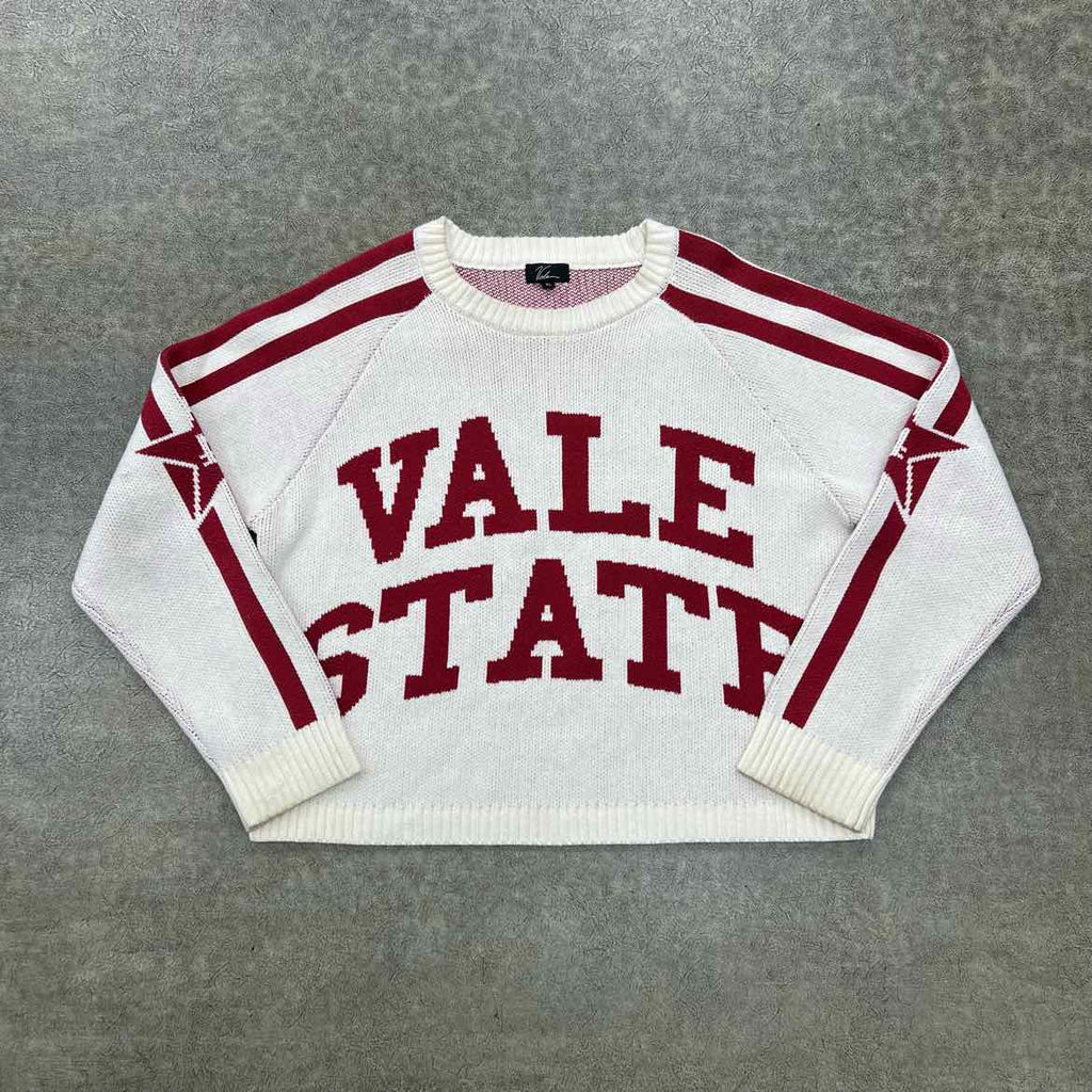 Vale Knit Crewneck "VALE STATE" Cream Used Size XL
