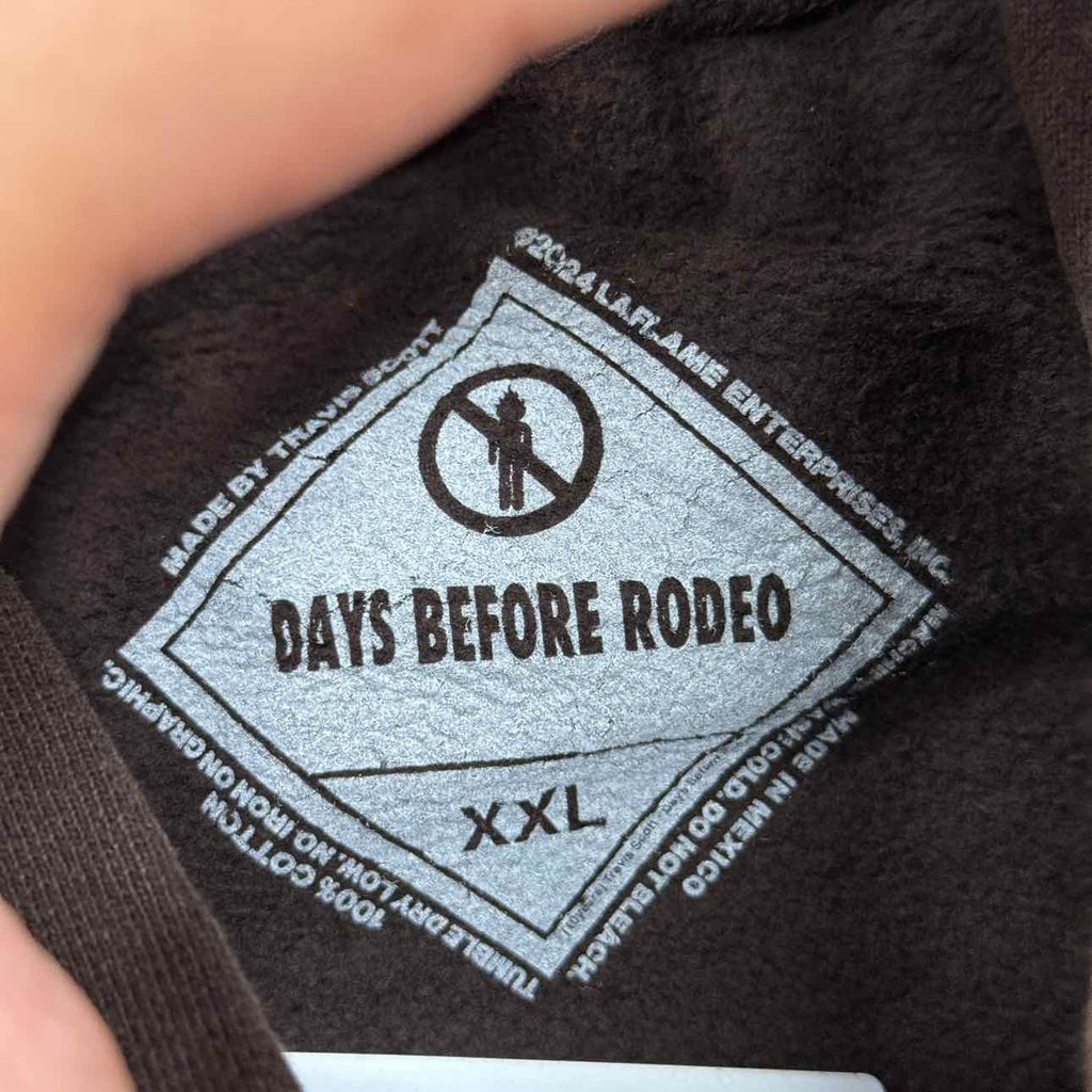 Travis Scott Hoodie "SP5DER DAYS BEFORE RODEO" Brown New Size 2XL
