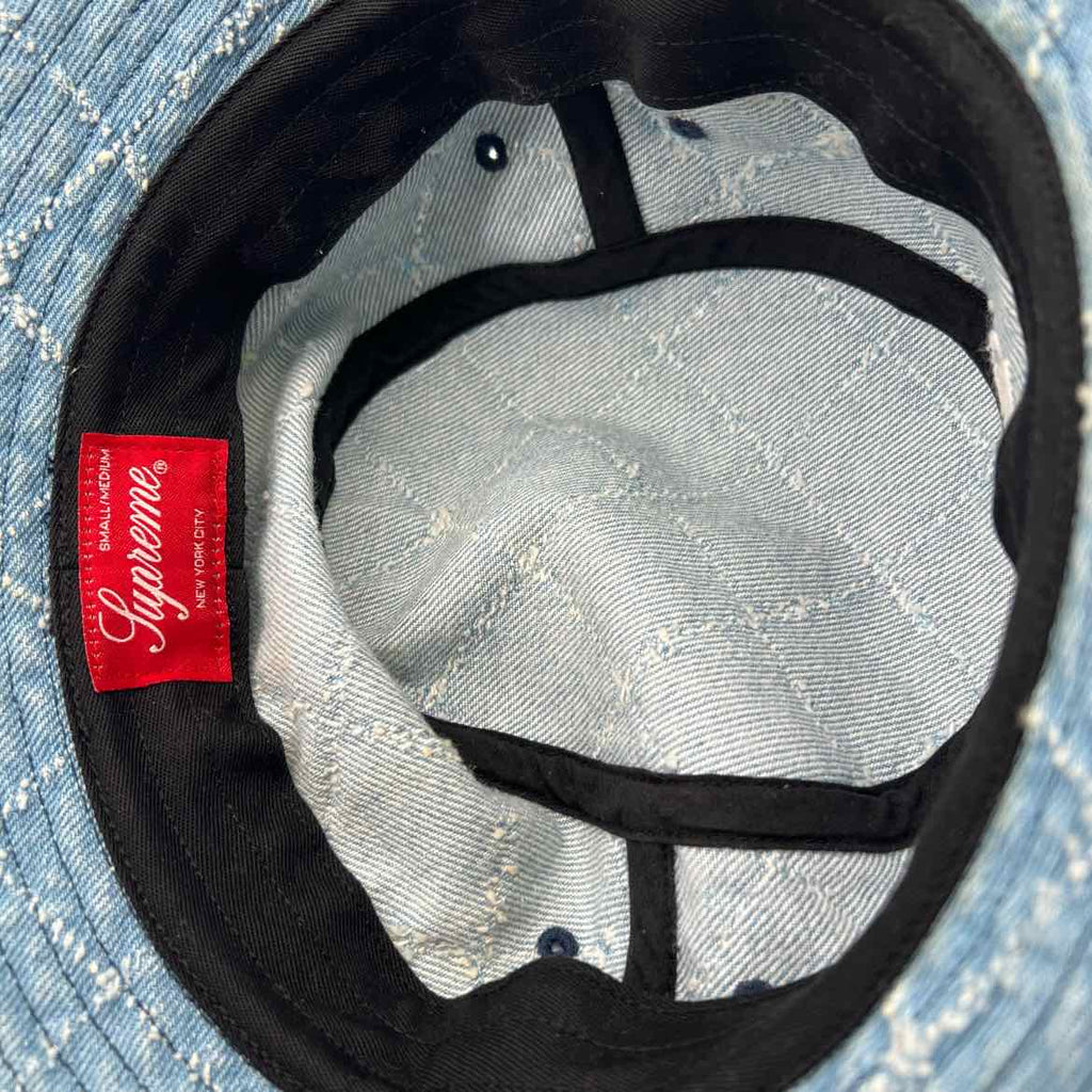 Supreme Bucket Hat "PUNCHED DENIM" Used Blue Size S/M