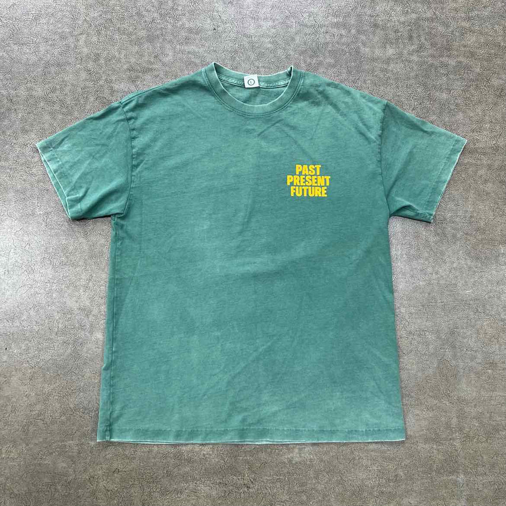 Hidden NY T-Shirt "PASSED PRESENT FUTURE" Green Used Size L