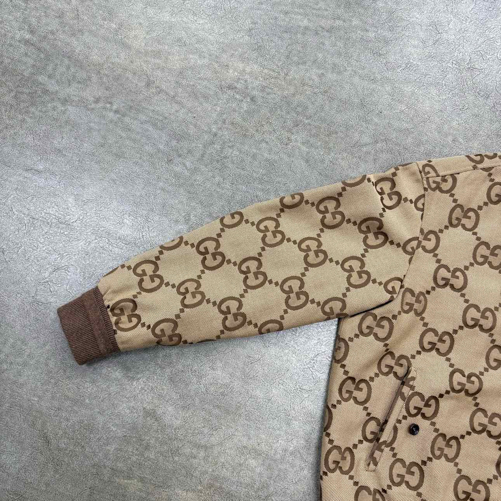 Gucci Jacket "CANVAS BOMBER" Beige New Size 52