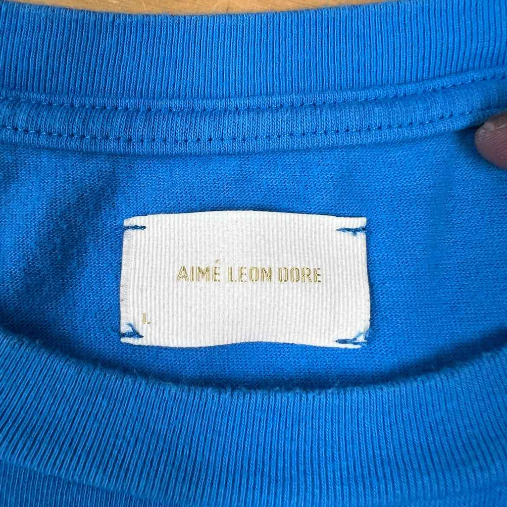 Aime Leon Dore T-Shirt "NEW YORK" Blue Used Size L