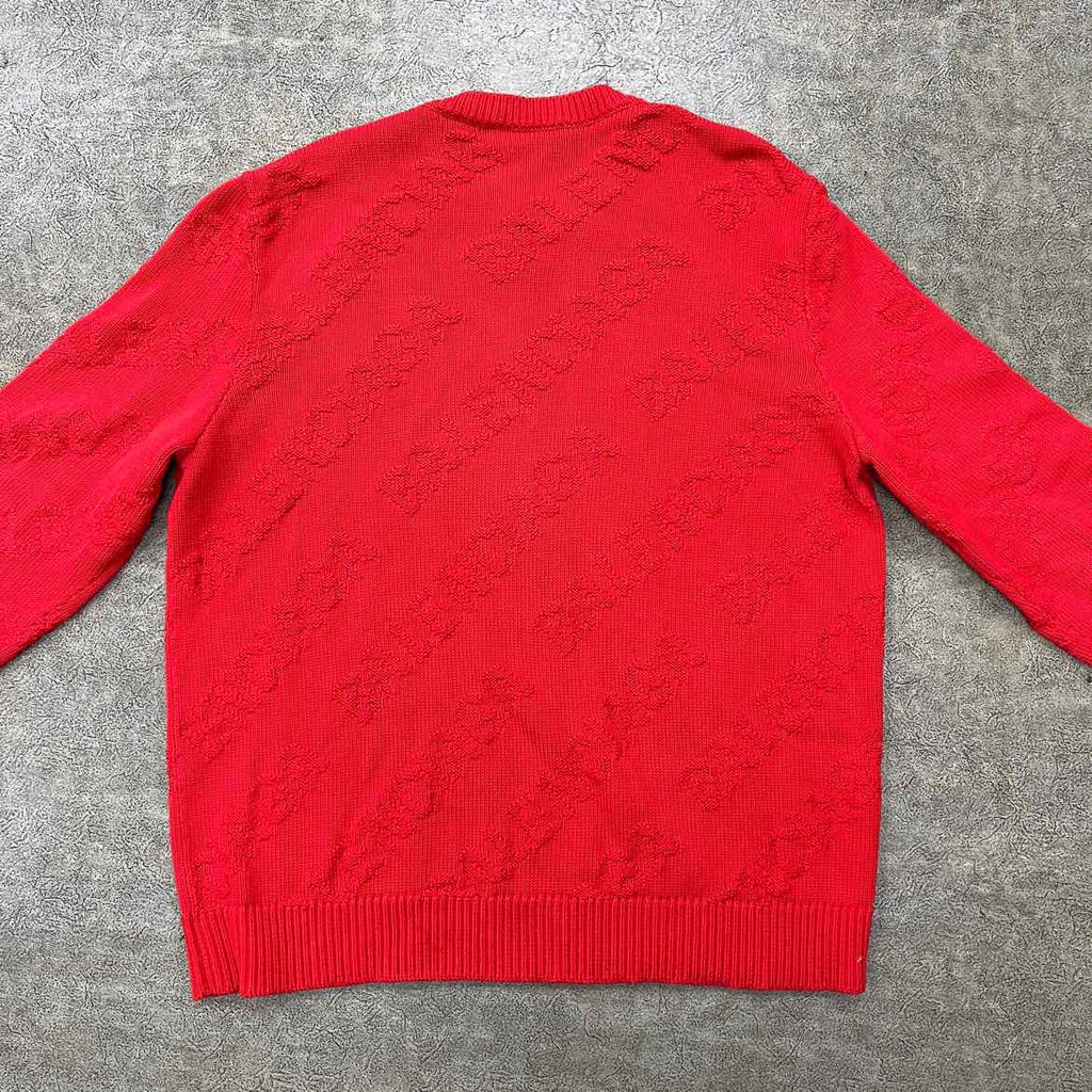 Balenciaga Knit Crewneck "ALL OVER LOGO" Red Used Size M
