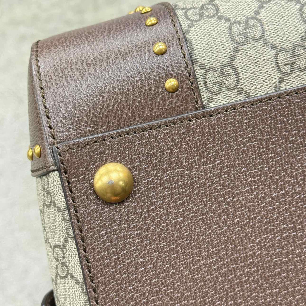 Gucci Duffle Bag "GG SUPREME SAVOY" New Brown Size L