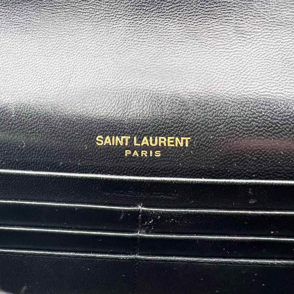 Saint Laurent Wallet "UPTOWN LEATHER CHAIN WALLET" Used Black Size OS