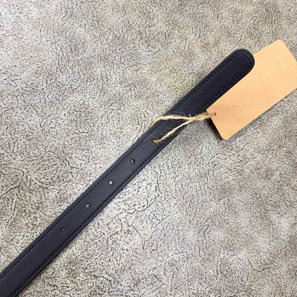 Gucci (W) Belt "MINI GOLD BUCKLE" New Black Size 38