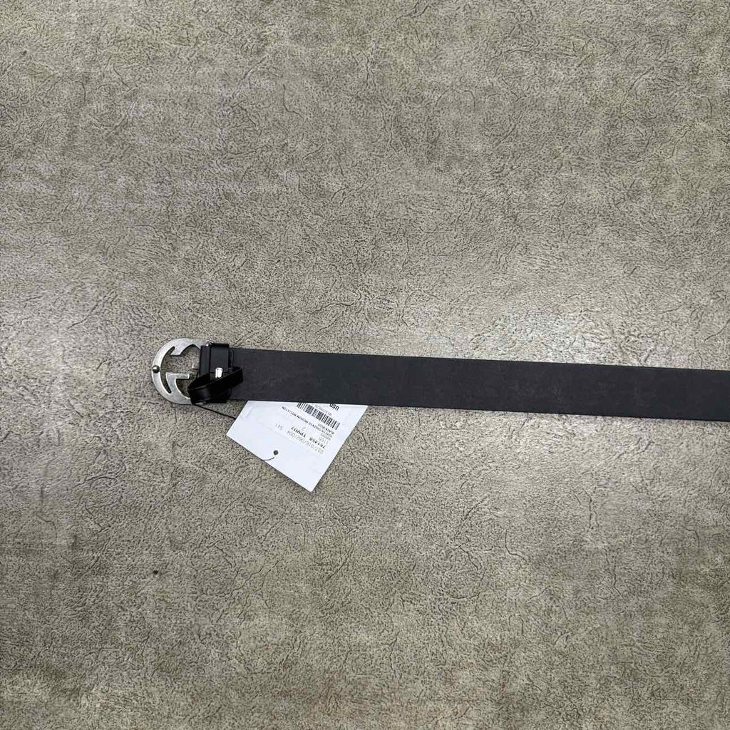 Gucci Belt "SILVER BUCKLE" New Black Size 48