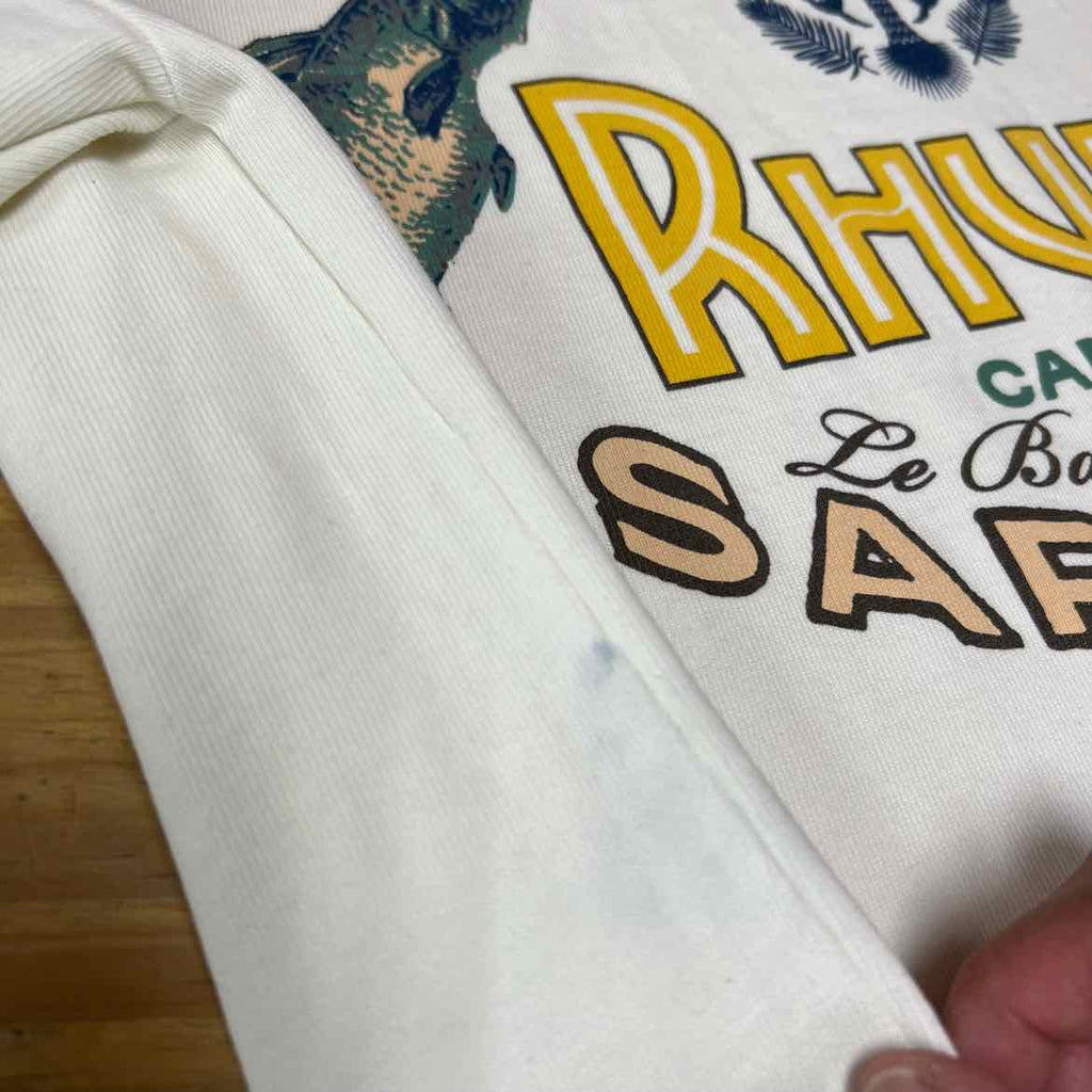 Rhude T-Shirt "SARDINES" Cream Used Size S