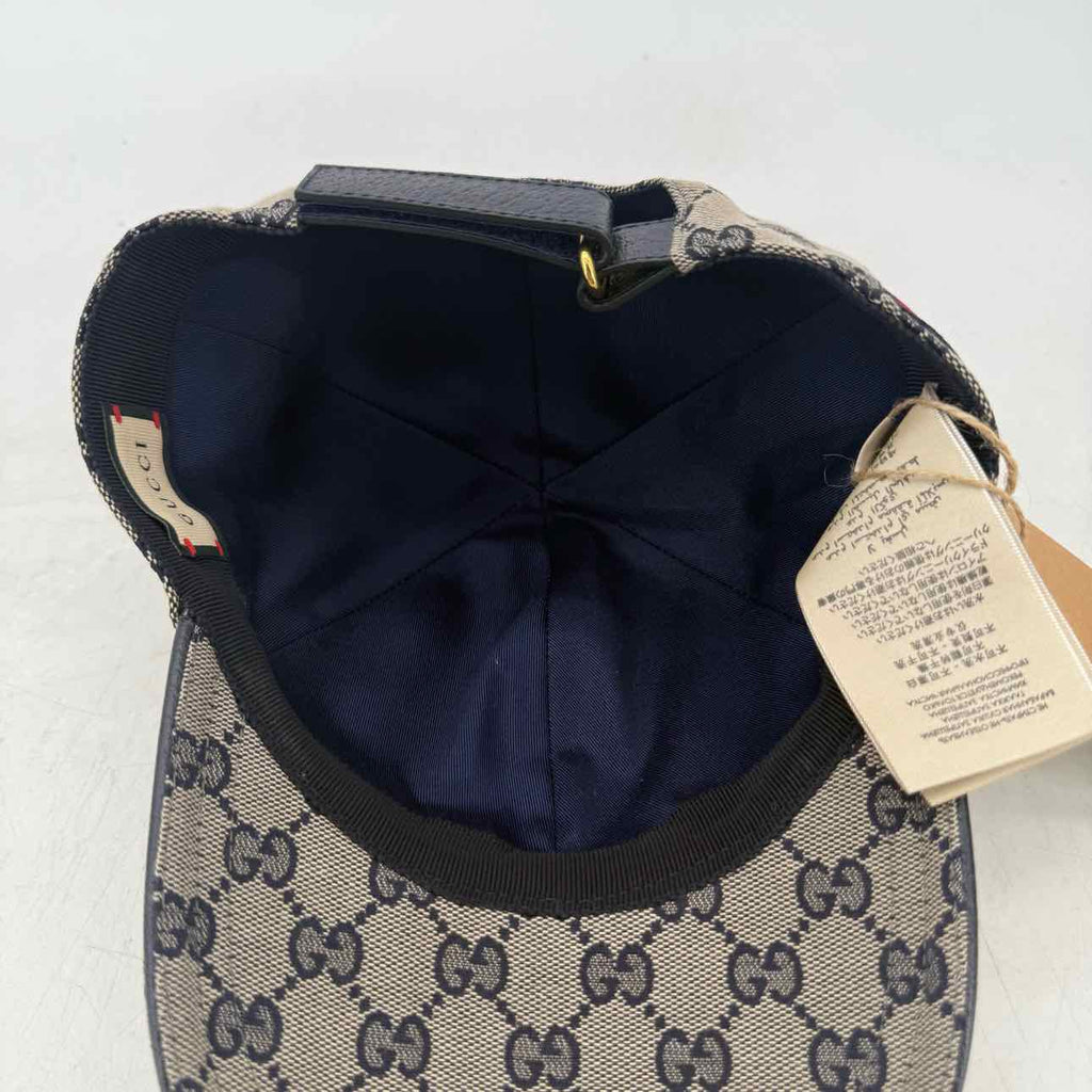 Gucci Strapback "MONOGRAM" Used Blue Size S