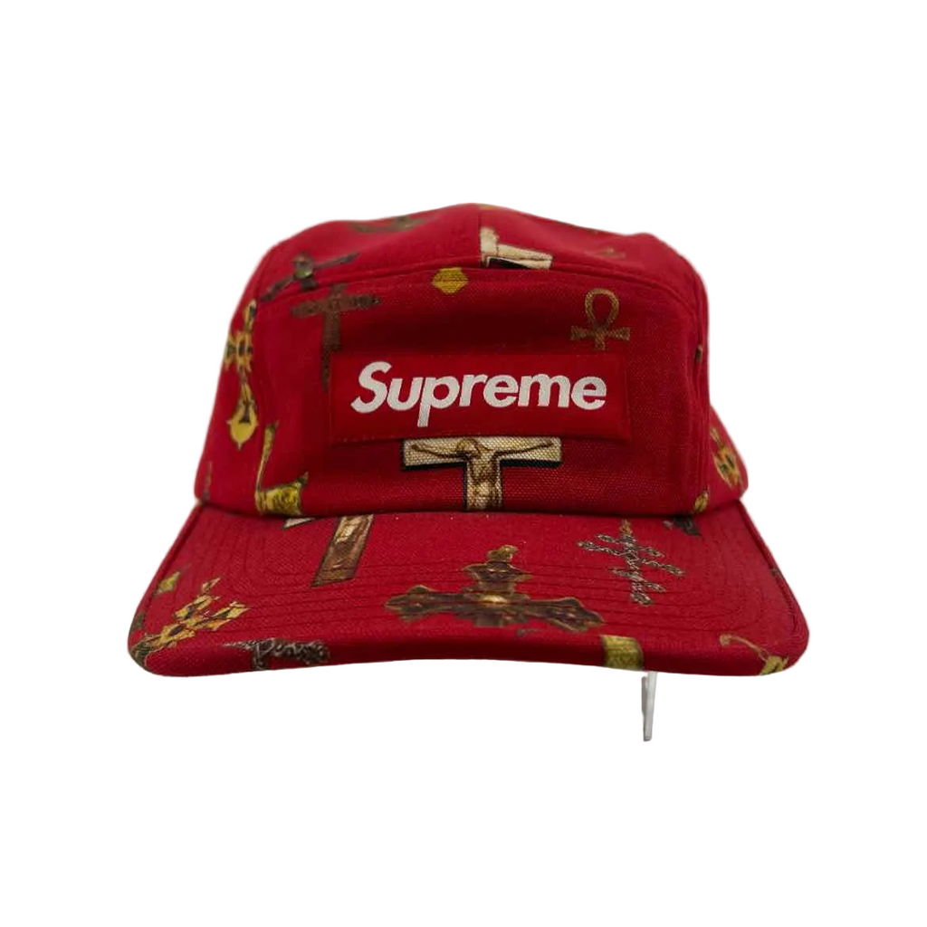 Supreme Camp Cap "CROSSES" Used Red Size OS