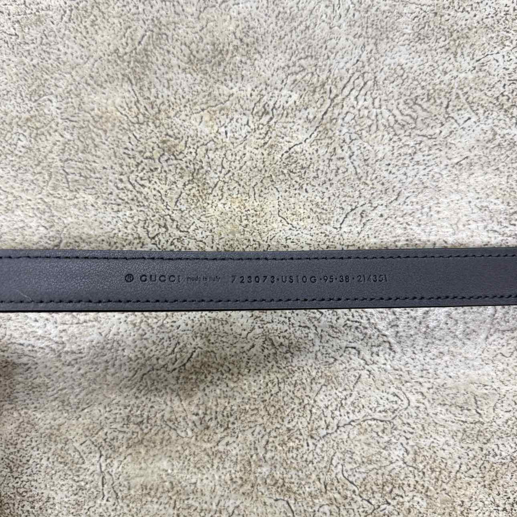 Gucci (W) Belt "MINI GOLD BUCKLE" New Black Size 38