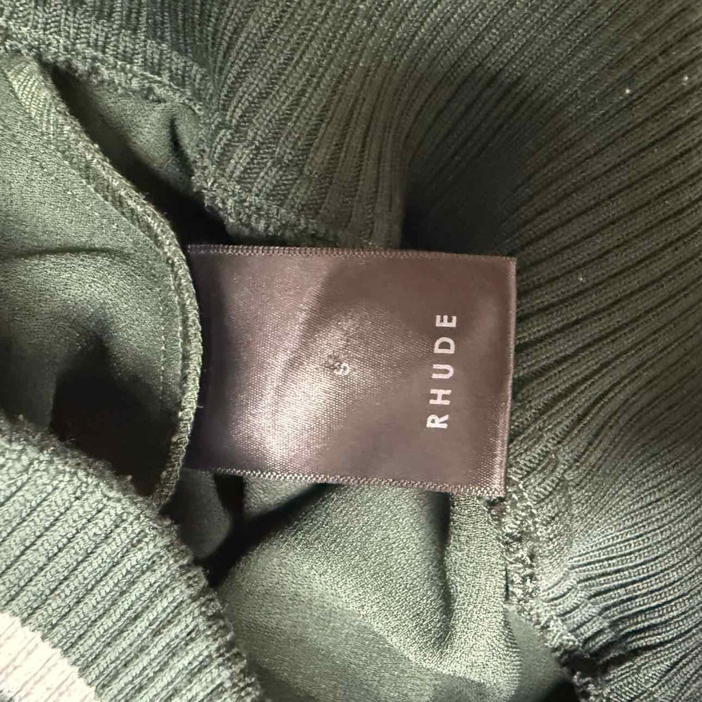 Rhude Zip Up "COLLEGE LOGO" Olive Used Size S