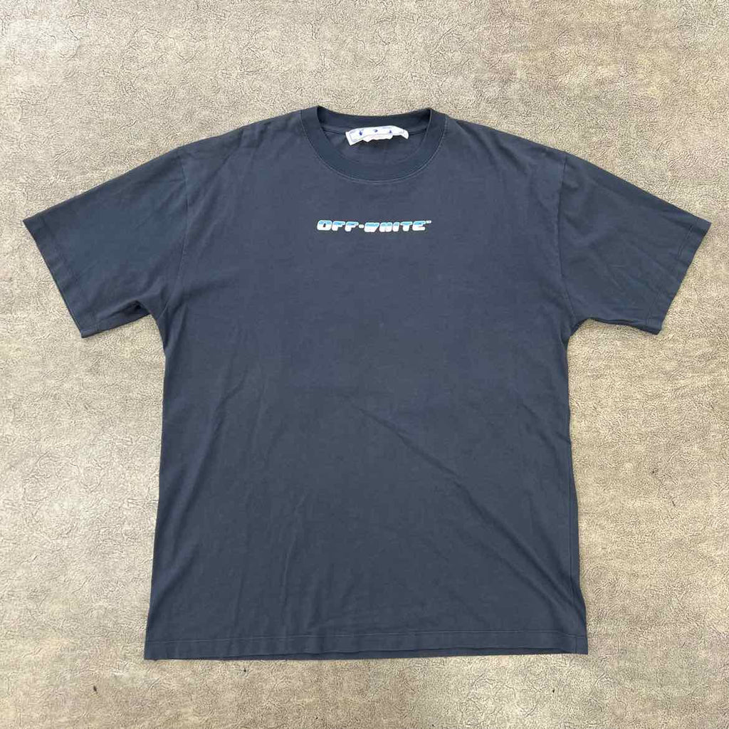 OFF-WHITE T-Shirt "ARROW" Blue Used Size 2XL
