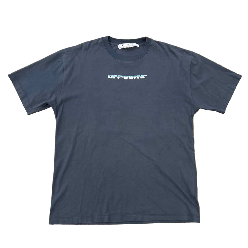 OFF-WHITE T-Shirt "ARROW" Blue Used Size 2XL
