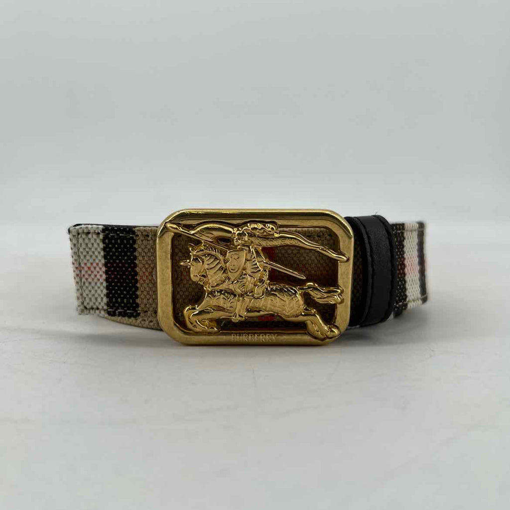 Burberry Belt "REVERSIBLE CHECK RIDER BEIGE" New Sand Size L