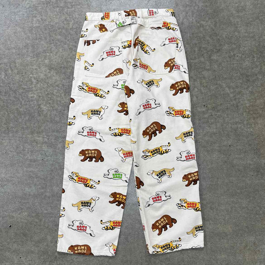 Human Made Pant "KAWS ANIMAL" Beige Used Size L