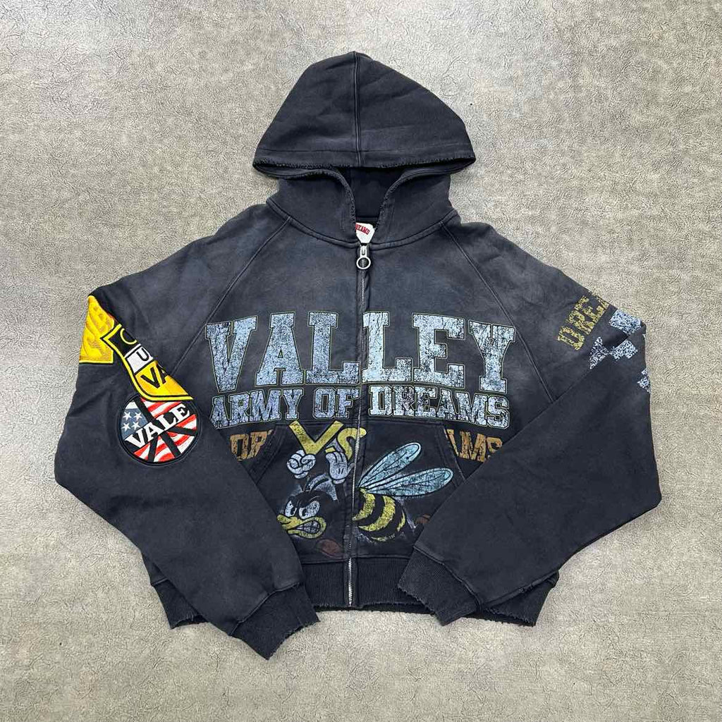 Vale Zip Up "ARMY OF DREAMS" Black New Size XL