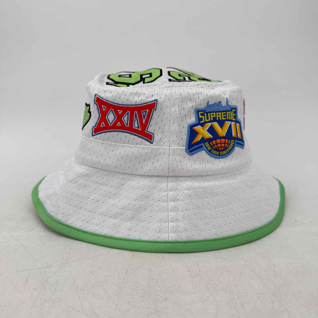 Supreme Bucket Hat "PLAYOFFS" 2025 New White Size M/L