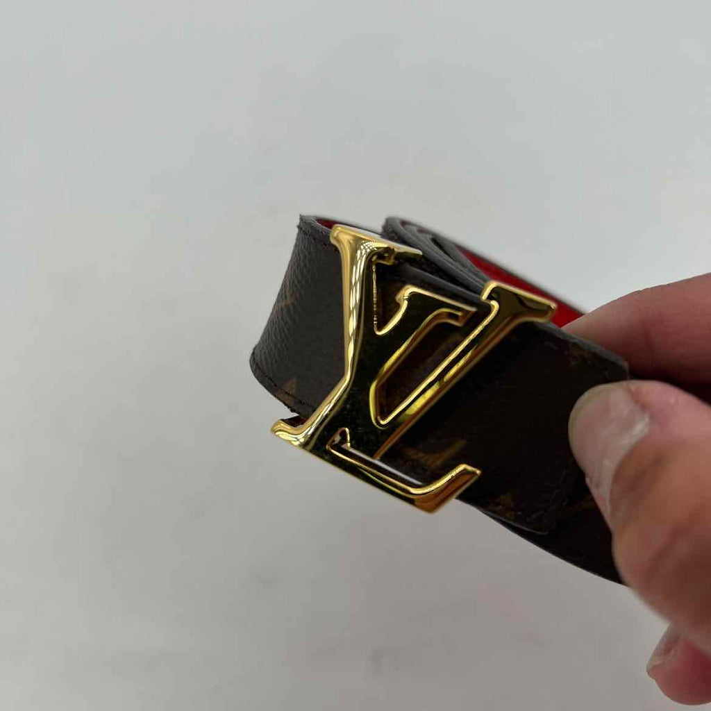 Louis Vuitton Belt "MONOGRAM GRID" Used Brown Size 38W
