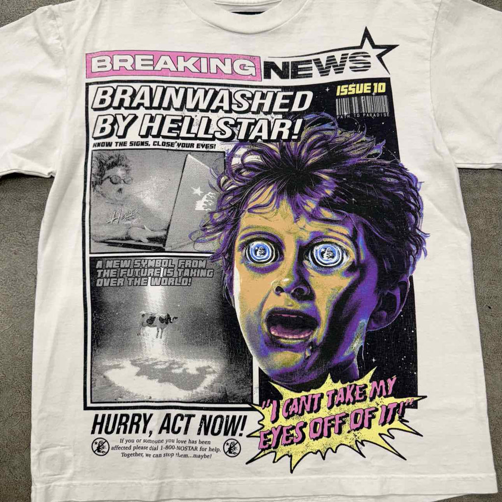 Hellstar T-Shirt "BRAINWASHED" White Used Size L