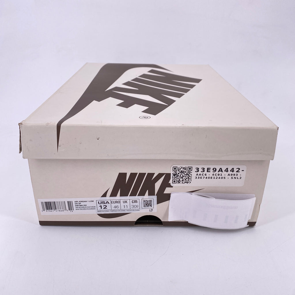 Air Jordan 1 Low OG SP "Velvet Brown" 2024 Used Size 12