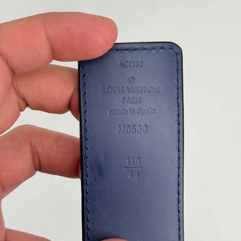 Louis Vuitton Belt "INITALS BANDANA" Used Blue Size 44