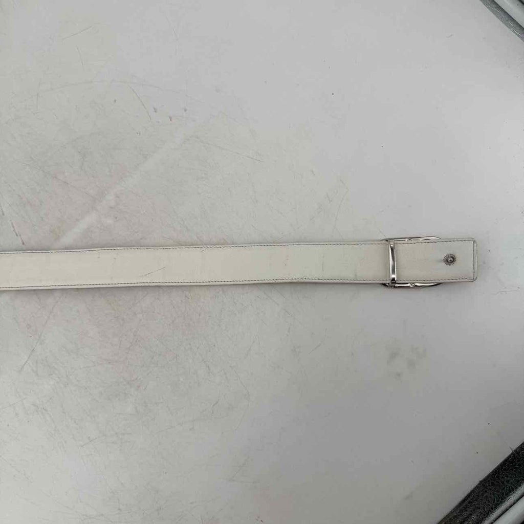 Dior Belt "OBLIQUE" Used White Size 32