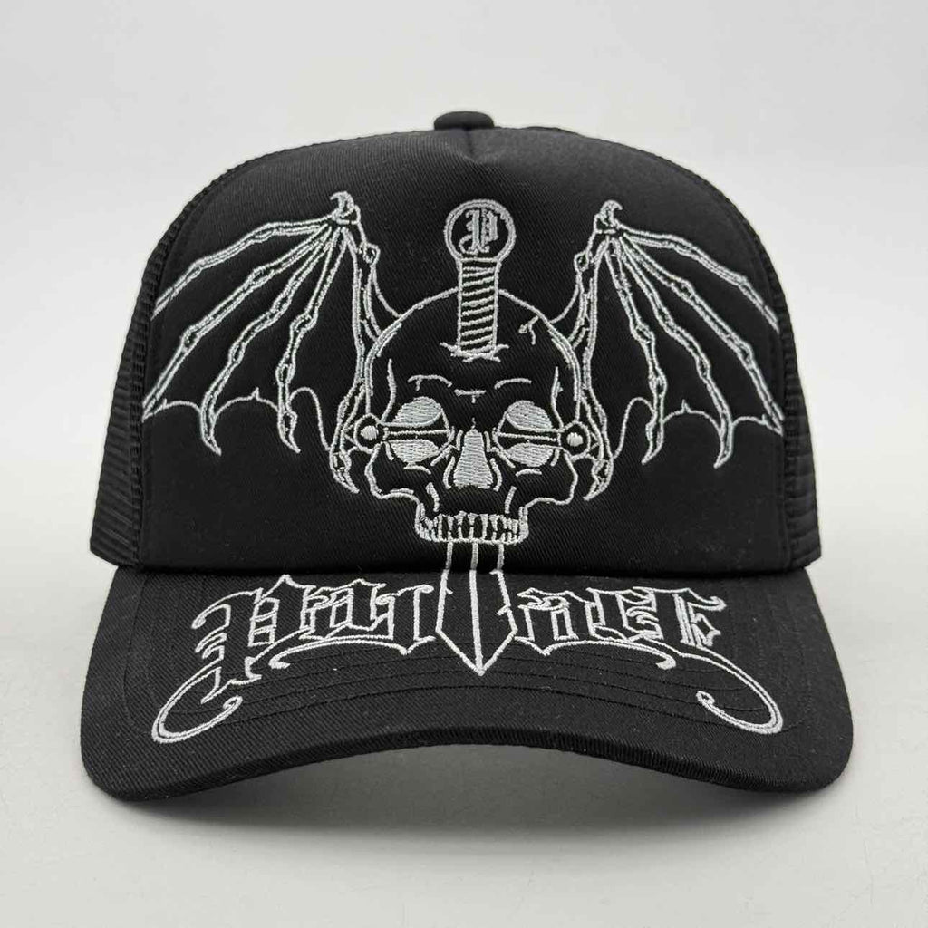 Palace Trucker Hat "EVIL" New Black Size OS