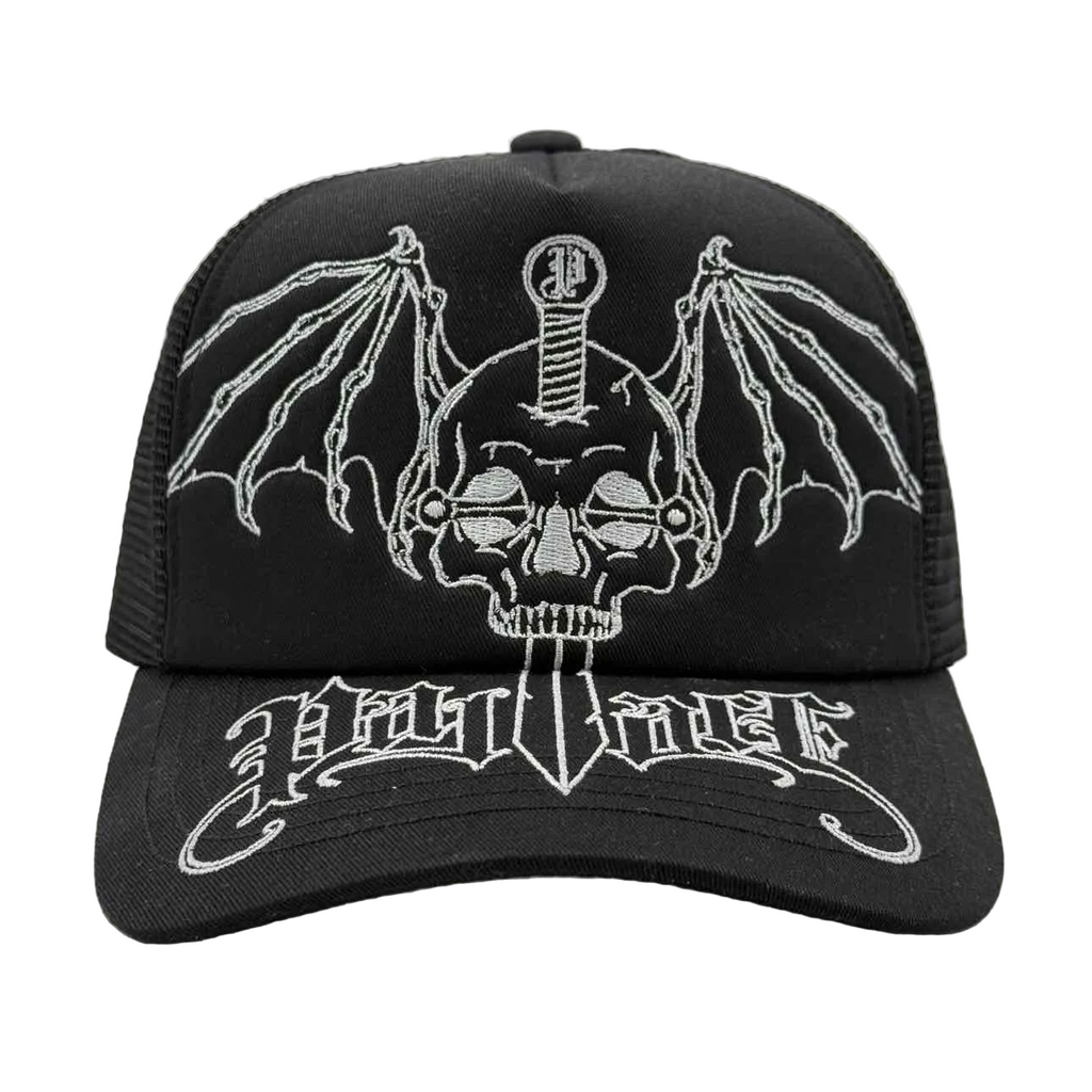 Palace Trucker Hat "EVIL" New Black Size OS