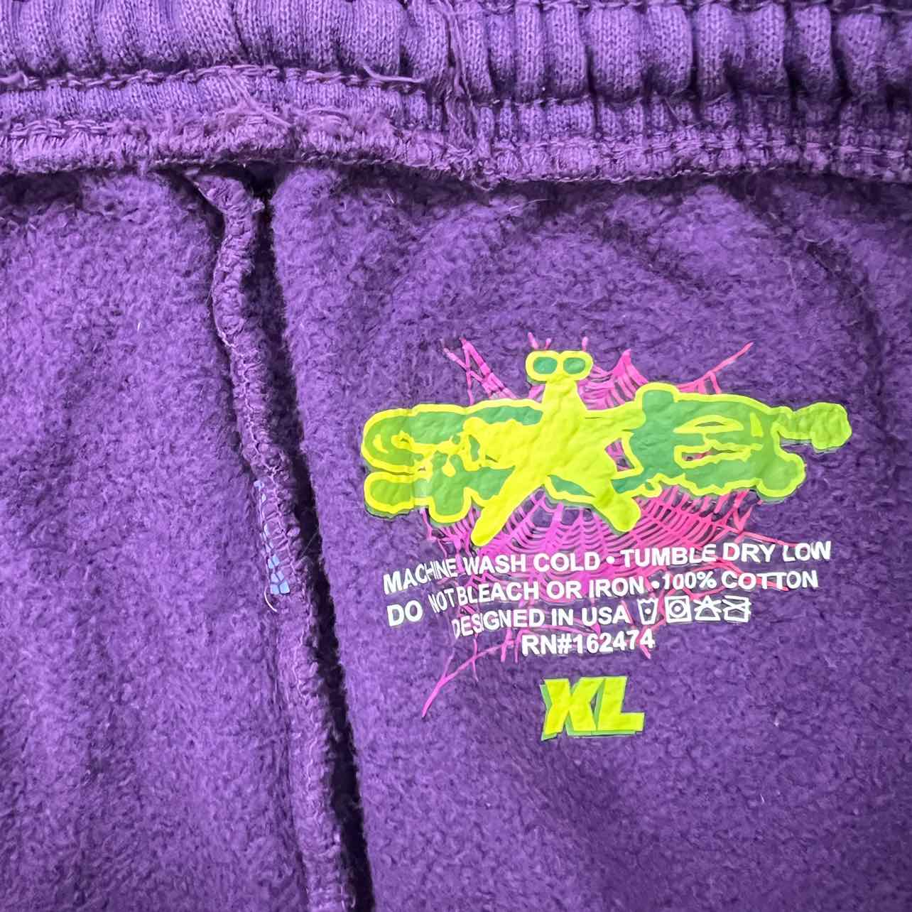 Sp5der Sweatpants &quot;CLASSIC&quot; Purple Used Size XL