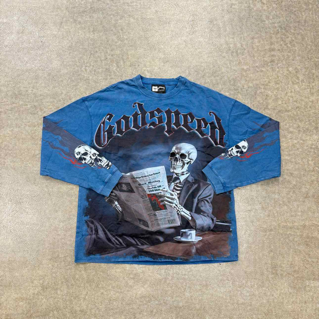 Godspeed Long Sleeve "BLACK MONDAY" Blue New Size XL