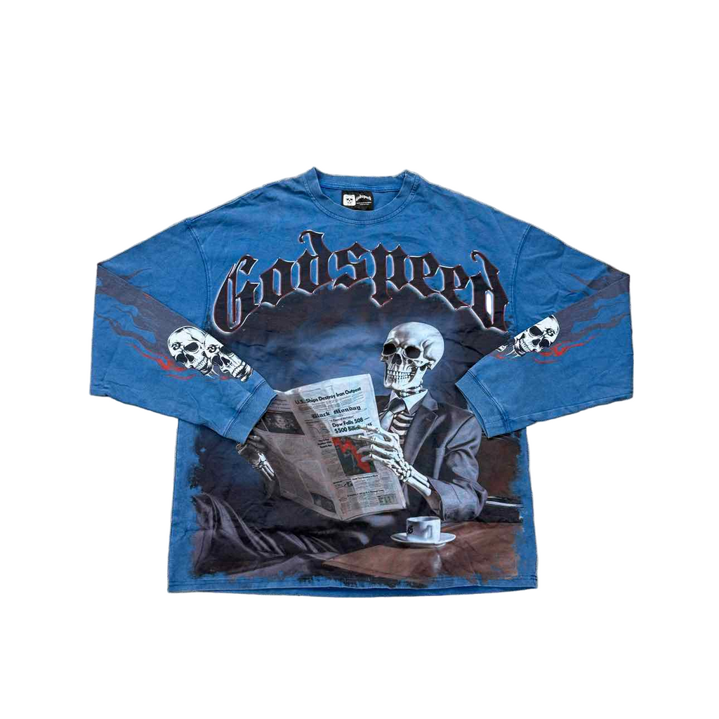 Godspeed Long Sleeve "BLACK MONDAY" Blue New Size XL