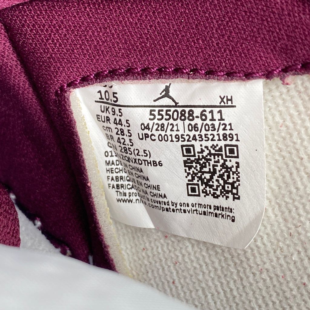 Air Jordan 1 Retro High OG "Bordeaux" 2021 New Size 10.5