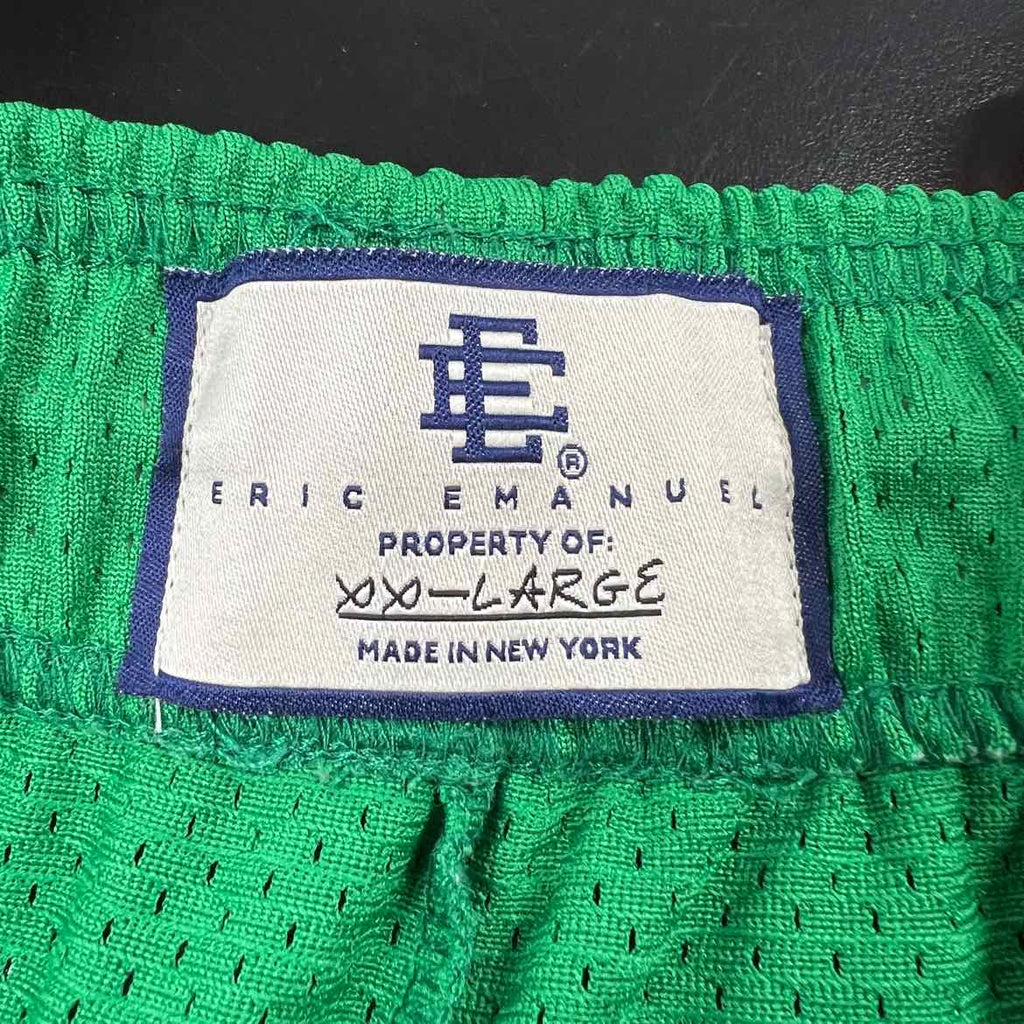 Eric Emanuel Shorts "LOGO" Green Used Size 2XL
