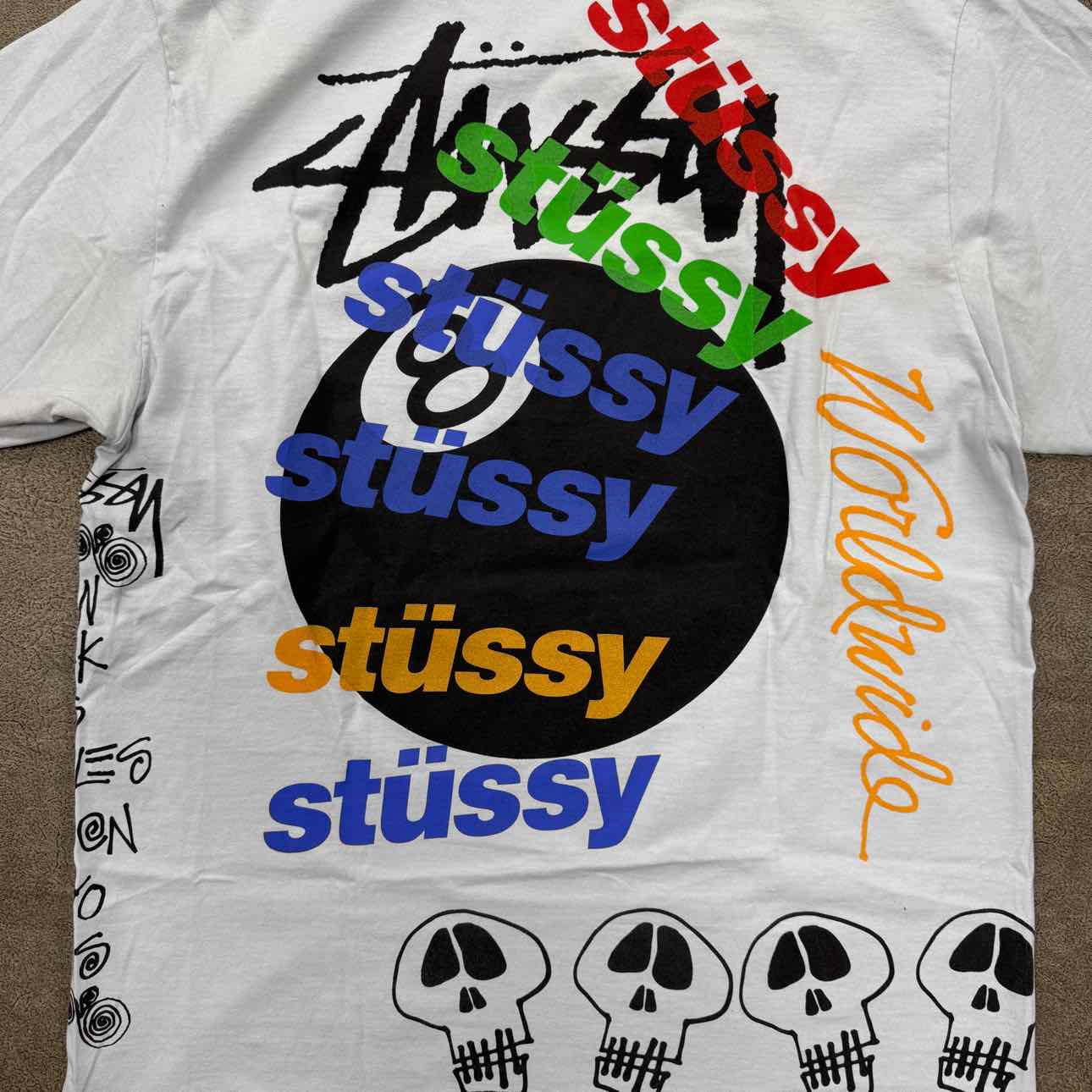 Stussy T-Shirt &quot;TEST&quot; Blue Used Size M