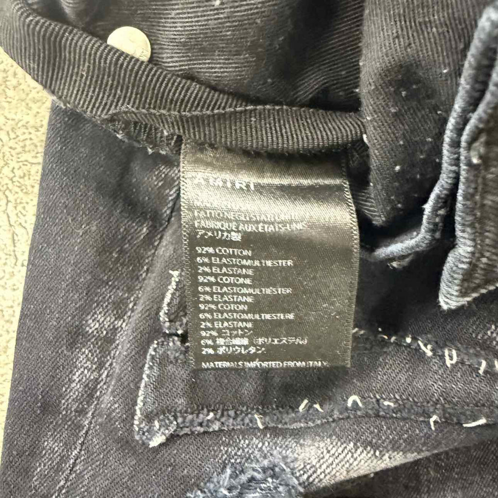Amiri Jeans "DISTRESSED LOGO" Black Used Size 32