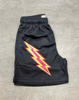 Eric Emanuel Mesh Shorts "LIGHTNING BLACK" Red New Size L